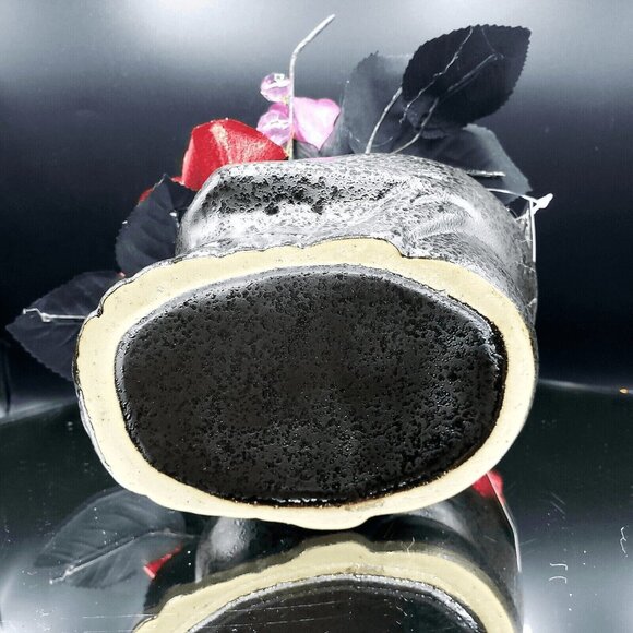 Darksome Gothic Skull Arrangement Floral Red Pink Rose Flower Gems Arrangement - Picture 8 of 8